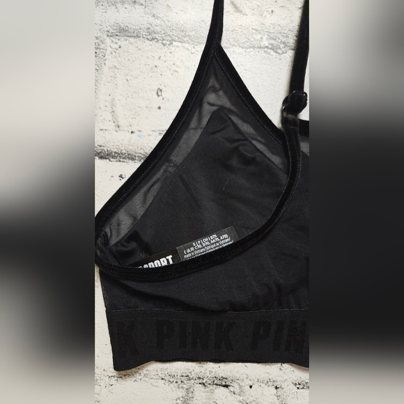 Pink Sport Victoria's Secret Black Velvet and Sheer Trim Push Up Bra - Picture 8 of 13